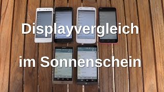 Displayvergleich im Sonnenschein LG G3 G3 S Wiko Highway Signs Lenny Avus A34  Mobiwire Ahiga [upl. by Shirlie]