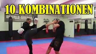 10 einfache amp effektive Kombinationen im Kickboxen  BASICS [upl. by Berlyn]