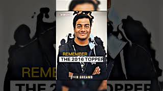 Remember the 2016 topper 🥶🔥  iitjee iit jeeadvanced viral 2016 tough motivation [upl. by Aeret897]