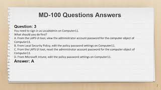 MD100 Windows 10 Exam Dumps [upl. by Enytsuj]