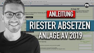 Riester und Steuererklärung  Anlage AV 2019 Riester  Riester absetzen Steuererklärung 2019 elster [upl. by Aisinut]