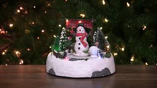 LED Lighted and Animated Christmas Village with Snowman  NORTHLIGHT XH27854 [upl. by Hartzel]