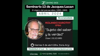 Seminario 13 de Jacques Lacan  Clase 1 [upl. by Creigh734]