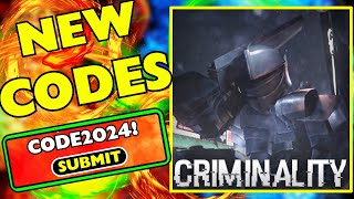 CODES Criminality CODES 2024 Roblox Codes for Criminality [upl. by Brandt802]