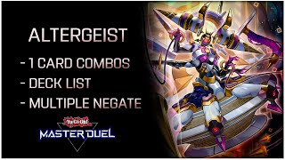 Combos Guide amp Deck List for Altergeist Deck  New Support Adminia YuGiOh Master Duel [upl. by Siuqcram]