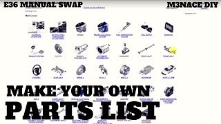 Use RealOEM to Create Your Own Parts List E36 Manual Swap [upl. by Ahsilra622]