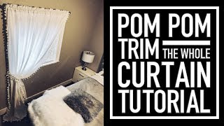 DIY Tutorial Sewing a Curtain Panel with Pom Pom Trim [upl. by Etka]