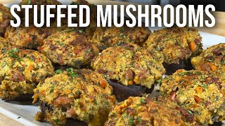 THE BEST Stuffed Mushroom Recipe For Thanksgiving  EASY Side Dish [upl. by Amble]