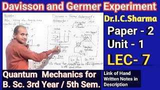 Davisson and Germer Experiment for BSc 5th  Davisson and Germer Experiment  IC Sir  L7 [upl. by Bunde]