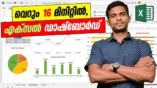 How to create a Sales Dashboard in Excel  Malayalam Tutorial [upl. by Arimat]