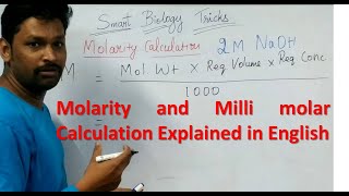 Molarity and Milli molar Calculation researchers calculation scienceexperiment biotechnology [upl. by Aleusnoc509]