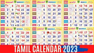 Tamil Calendar 2023  January to December  Holidays Festivals Auspicious Days amp Muhurtham Dates [upl. by Synn958]