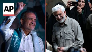 Irans presidential candidates Pezeshkian and Jalili hold rallies ahead of Friday vote [upl. by Swenson844]