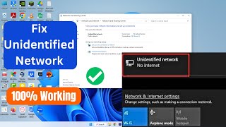 How to Fix Unidentified Network in Windows 1110  No Internet Access  Ethernet [upl. by Anid]