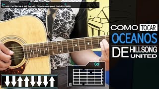 quotOcéanos  Hillsongquot  Tutorial en Guitarra [upl. by Kinsman575]