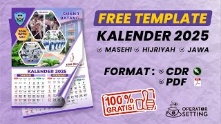 FREE DOWNLOAD TEMPLATE KALENDER 2025  PART 1 [upl. by Routh869]