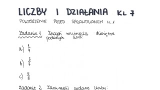 Liczby i działania  klasa 7  GWO  Matematyka z plusem  sprawdzian  pdf w opisie [upl. by Yngiram]