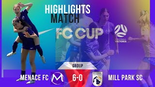 Nike FC Cup Juniors 2024 Mill Park vs Menace FC soccer soccerskills footballgirl [upl. by Liagabba895]