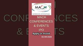 Mach Conferences amp Events IPO Review shorts ipo [upl. by Ronald468]