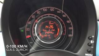 Fiat 500 14 16V 100 PS MTA Dualogic 0100 kmh acceleration [upl. by Ylrebma]