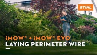 STIHL iMOW® robotic lawn mower I Laying perimeter wire [upl. by Bilac]