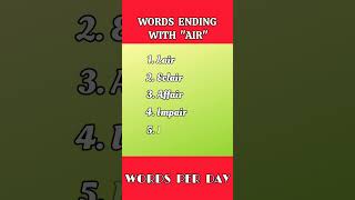 Words ending with quotAIRquot englishlearning englishlearners youtubeshorts [upl. by Kissie]