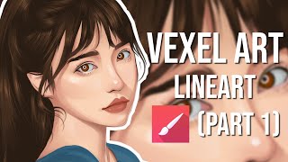 Infinite Painter Vexel Art for Beginners on Android  IOS  Full LineArt Process Part 1 [upl. by Angelo]