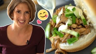 Pulled Hoisin Chicken Burger  FamilyFriendly Recipe [upl. by Lertnek]