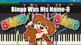 17 Bingo Was His NameO  Nursery Rhyme  Piano Tutorial Synthesia  Visual Sheet Music [upl. by Reprah264]