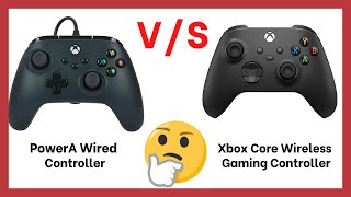 Xbox Core Wireless Gaming Controller vs PowerA Wired ok [upl. by Nomra975]