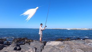 Fishing an inlet and jetty with Spro Power Bucktail Jigs [upl. by Yotal]