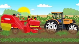 ☻ Farm Work  Growing potatoes  Fairy Tractor For Kids  Colorful Farm Vehicles and Animated Farm [upl. by Elsy698]