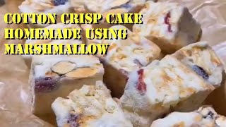 Homemade Cotton Crisp Cake using Marshmallow Biscuits and nuts [upl. by Trevorr]