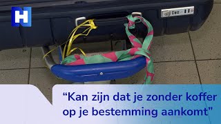 Koffers met stickers en lintjes raken juist vaker kwijt op Schiphol [upl. by Arocet]