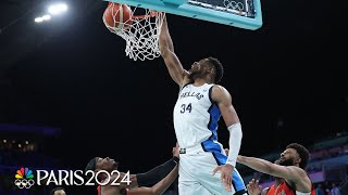 Watch Giannis Antetokounmpos best highlights against Canada  Paris Olympics  NBC Sports [upl. by Adnohsirk]