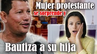 PADRE LUIS TORO hace que MUJER PROTESTANTE bautice a su hija con magistral enseñanza bíblica [upl. by Lucie702]