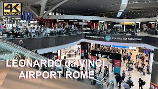 Walking Tour of Leonardo da Vinci Airport  Rome Fiumicino Airport [upl. by Husha950]