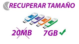 Tutorial Como Recuperar Tamaño USB Completo y Facil [upl. by Persson]