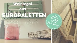 Weinregal aus Paletten  Palettenmöbel  DIY  Upcycling  How to  Weinregal Europaletten  bauen [upl. by Belcher816]