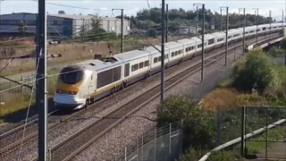 HS1 Eurostars and Javelins at Rainham Essex Manor Way Level Crossing [upl. by Dorsy]