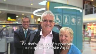 Mobility assistance at Gatwick Airport subtitled [upl. by Sherilyn]