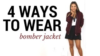 4 Ways to Wear The Bomber Jacket  How to Style The Bomber Jacket  Outfit Ideas  Lookbook [upl. by Alaine]