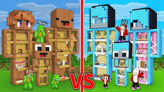 JJs Family RICH Statues vs Mikeys Family POOR Statues Survive Battle in Minecraft  Maizen [upl. by Eurd]