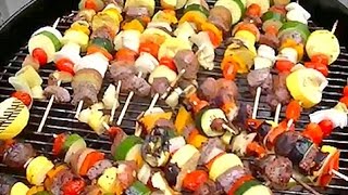 How To Make Steak amp Veggie Shish Kabobs  Kebabs on a Charcoal Grill [upl. by Ennyleuqcaj332]