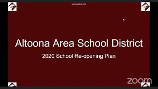 AASD 20202021 ReOpening Plan  Altoona Area High School Parent Webinar [upl. by Aissilem]