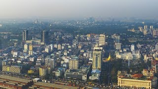 Yangon city from the skyMyanmar drone video 2019Birmanie Rangoun ရန်ကုန် ย่างกุ้งพม่า ヤンゴン [upl. by Onida]