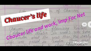 Life and career of chaucer chaucer ugc netenglish netexam [upl. by Alfons561]