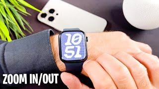 Apple Watch Series 9 How To Zoom Out Or Zoom In [upl. by Josiah]