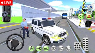 LIVE 🔴✅ 3D Driving Class Simulation  Funny Police Officer Refuel His Car Gas Crazy Gameplay [upl. by Hagerman548]