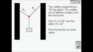 static equilibrium 2 cables different angles [upl. by Burtie592]